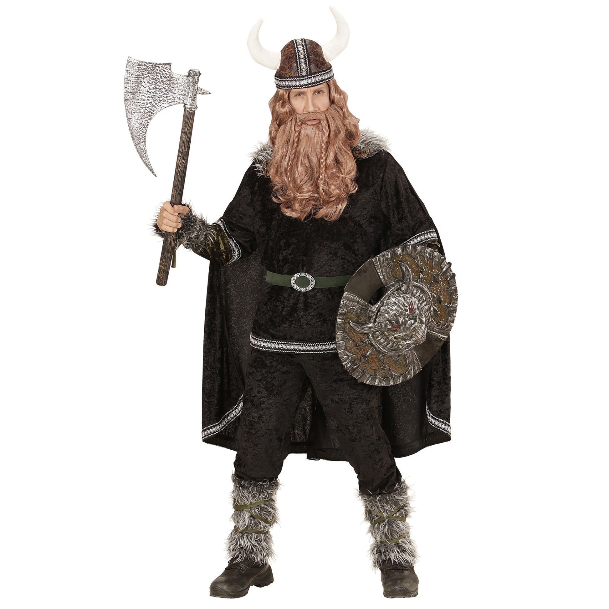 "WIKINGER" (Oberteil, Hose, Gürtel, Armstulpen, Beinstulpen, Umhang, Helm) – Ansicht 3