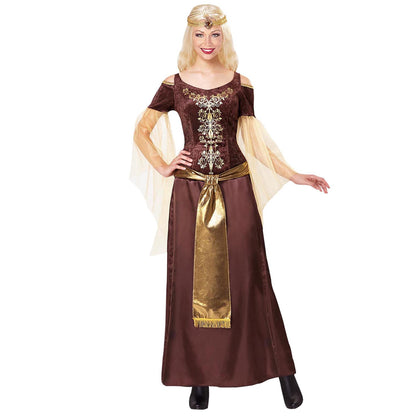 "WIKINGERIN" (Kleid, Kopfschmuck) – Vorderansicht