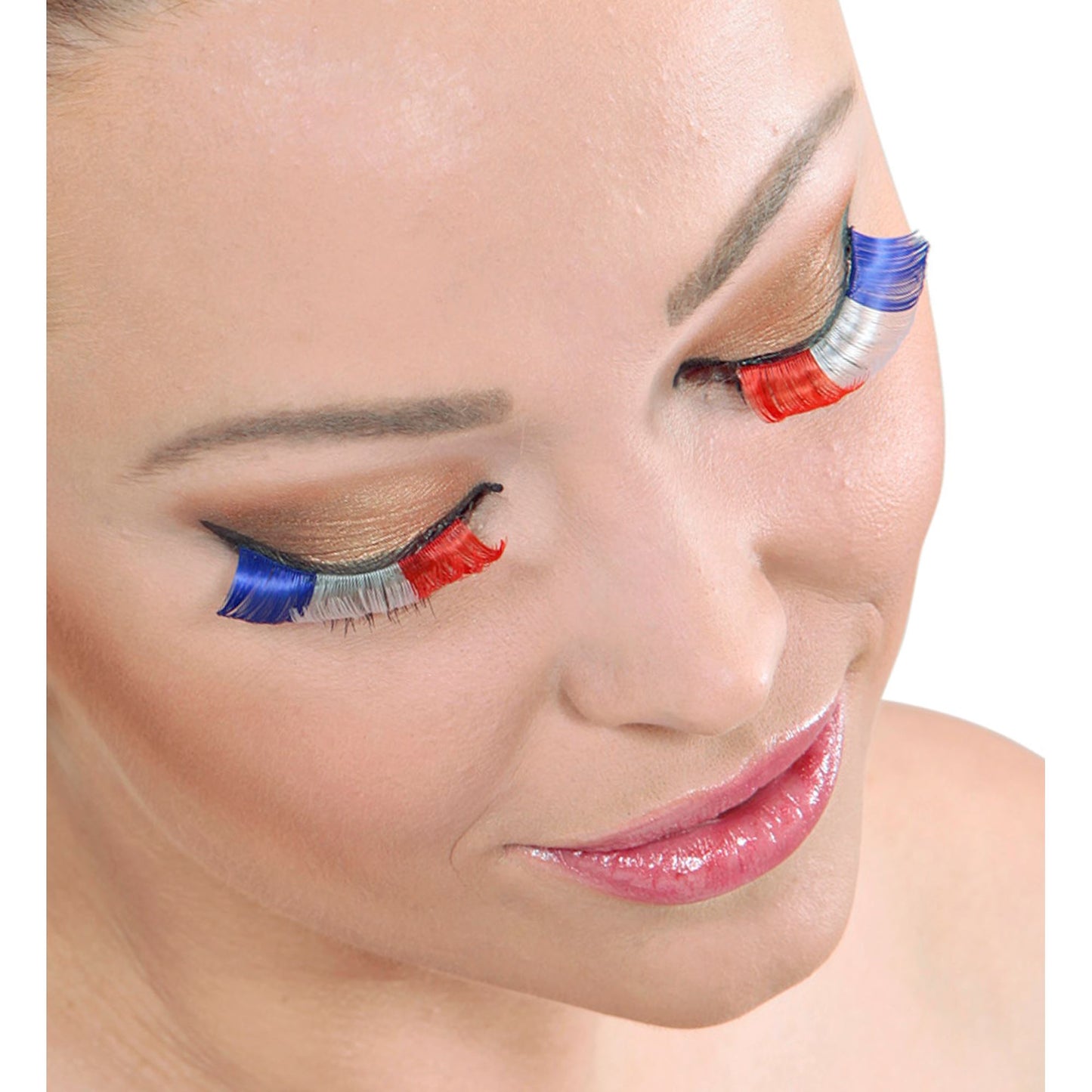 "WIMPERN FRANKREICH" mit Klebstoff in Glasflasche – Detailansicht
