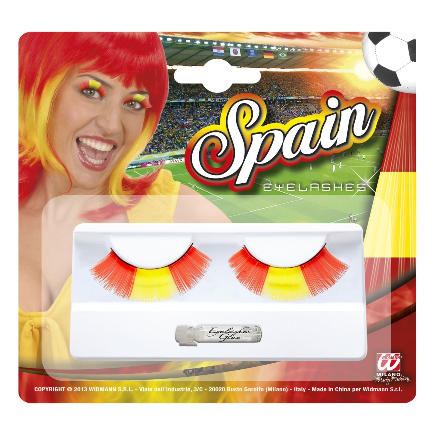"WIMPERN SPANIEN" mit Klebstoff in Glasflasche – Vorderansicht