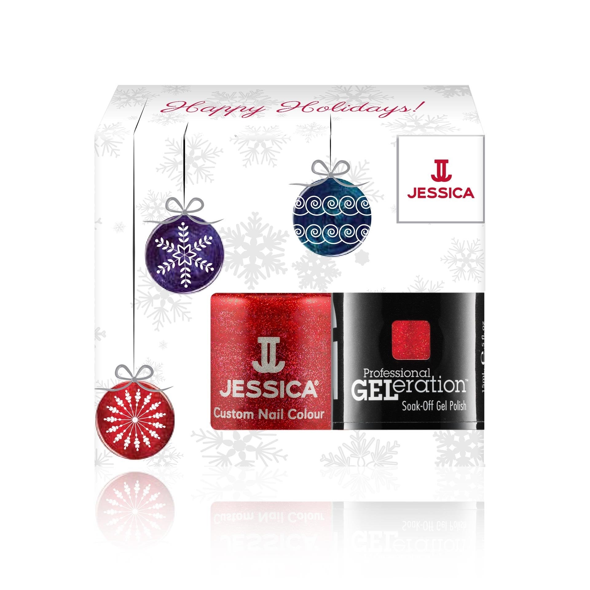 Jessica Schminkset Winter Set Jessica: Professional GELeration, Semi-Permanent Nail Polish, Hearts on Fire, 15 ml + Custom Co