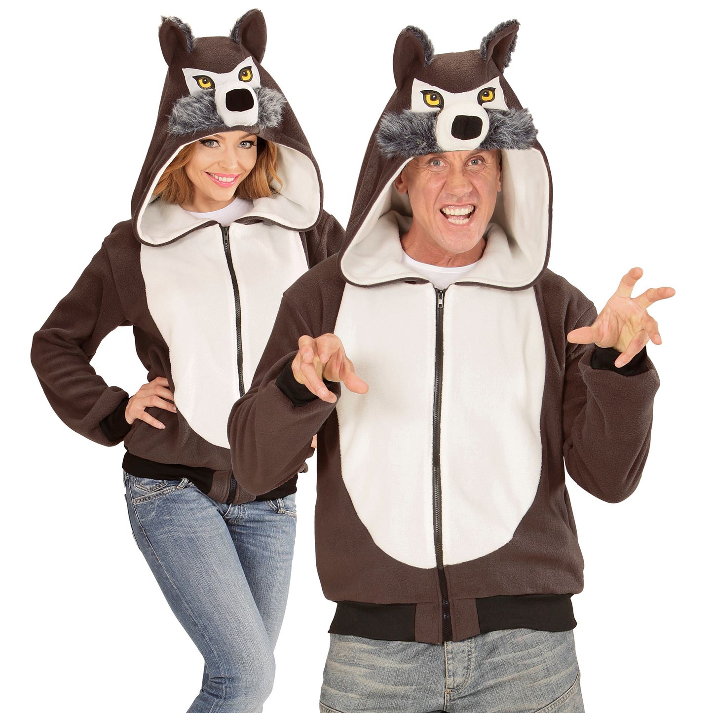 "WOLF" (Fleecejacke mit Kapuze) – Vorderansicht