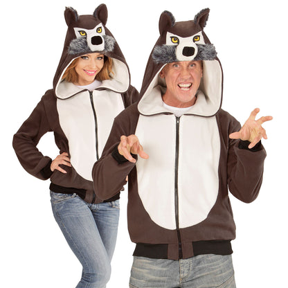 "WOLF" (Fleecejacke mit Kapuze) – Vorderansicht