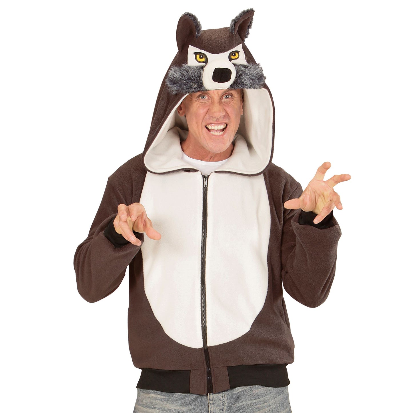 "WOLF" (Fleecejacke mit Kapuze) – Detailansicht