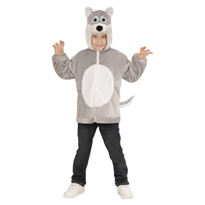 "WOLF SOFT PLÜSCHKOSTÜM" (Jacke mit Kapuze) – Vorderansicht