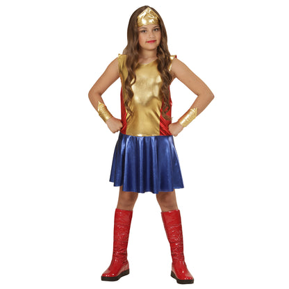 "WONDER GIRL" (Kleid, Stirnband, Armbänder) – Vorderansicht