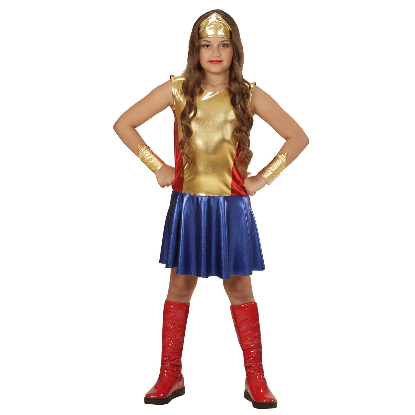 "WONDER GIRL" (Kleid, Stirnband, Armbänder) – Detailansicht