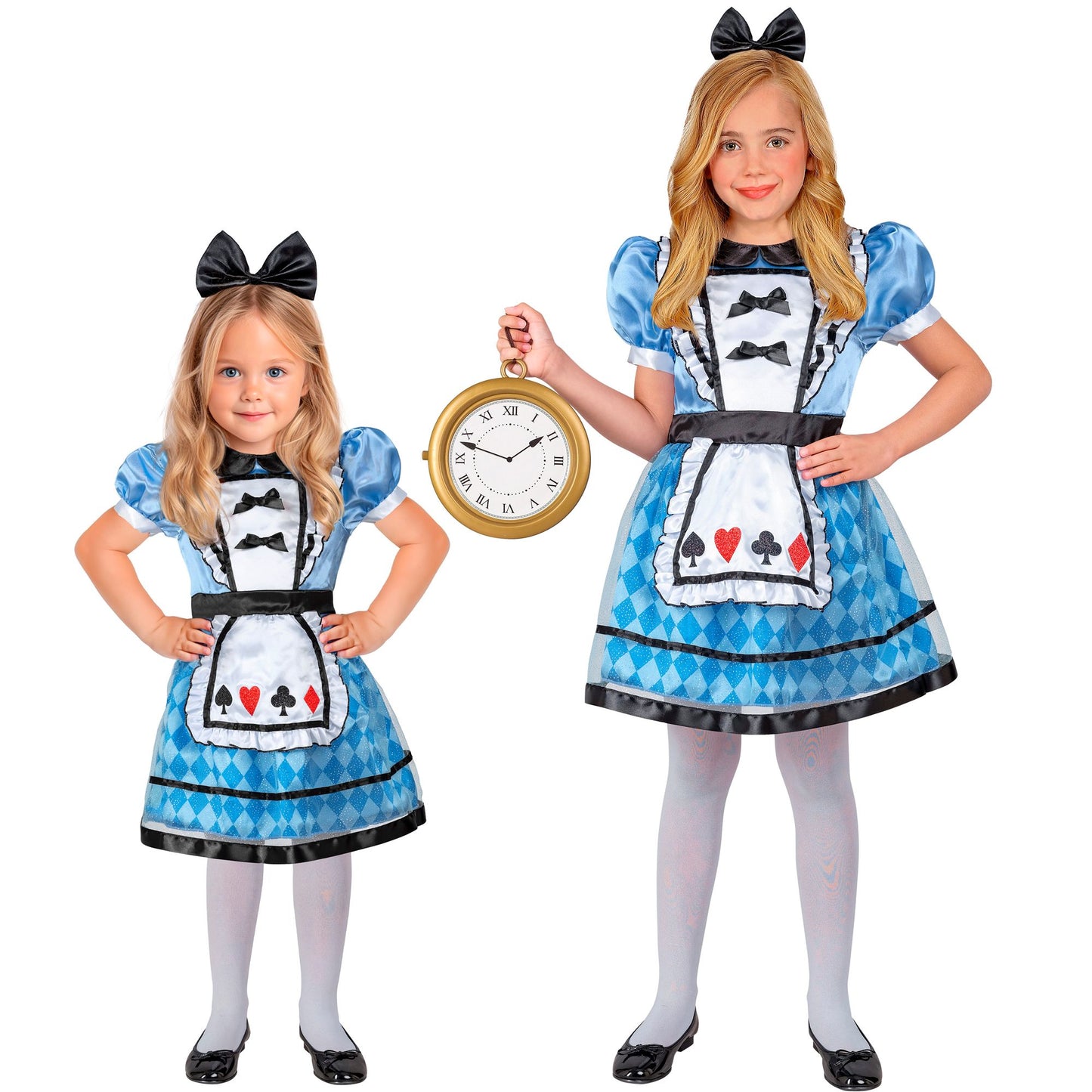 Widmann Alice im Wunderland Kinderkostüm Kleid mit Petticoat und Haarreif – Produktansicht