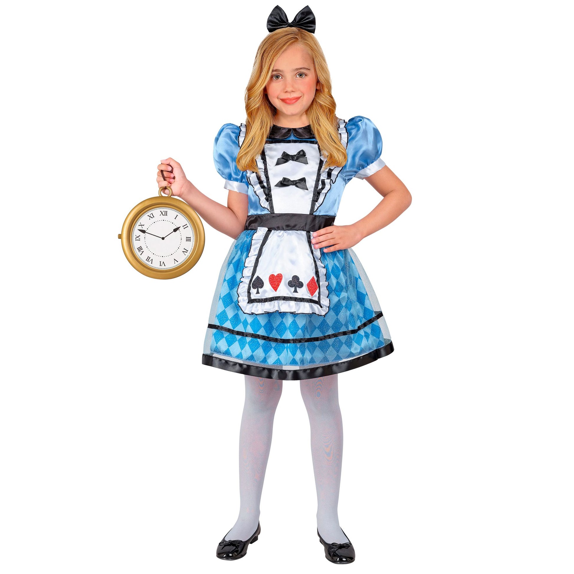 Widmann Alice im Wunderland Kinderkostüm Kleid mit Petticoat und Haarreif – Detailansicht
