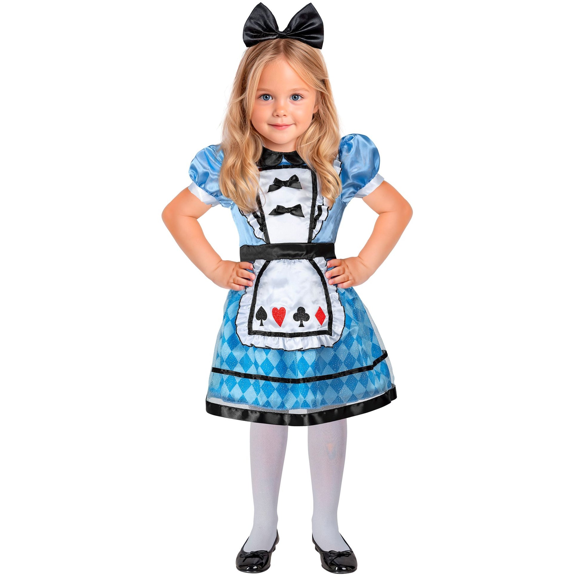 Widmann Alice im Wunderland Kinderkostüm Kleid mit Petticoat und Haarreif – Seitenansicht