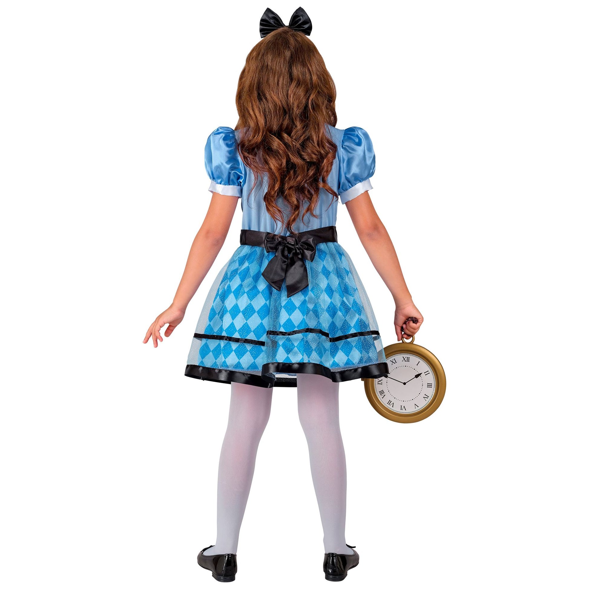 Widmann Alice im Wunderland Kinderkostüm Kleid mit Petticoat und Haarreif – Rückansicht