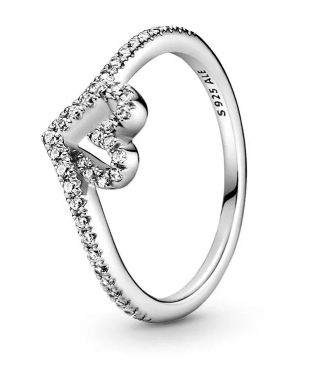 PANDORA JEWELRY Mod. SPARKLING WISHBONE HEART RING