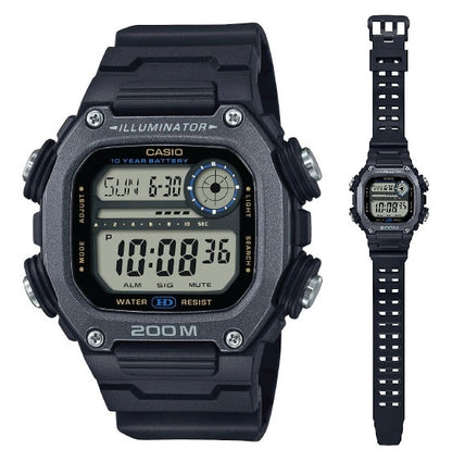 CASIO SPORT Mod. ILLUMINATOR DIVER 200M, 10 YEARS BATTERY - XL STRAP - BLACK