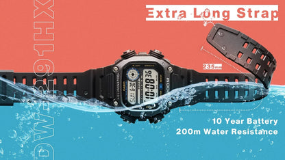 CASIO SPORT Mod. ILLUMINATOR DIVER 200M, 10 YEARS BATTERY - XL STRAP - BLACK