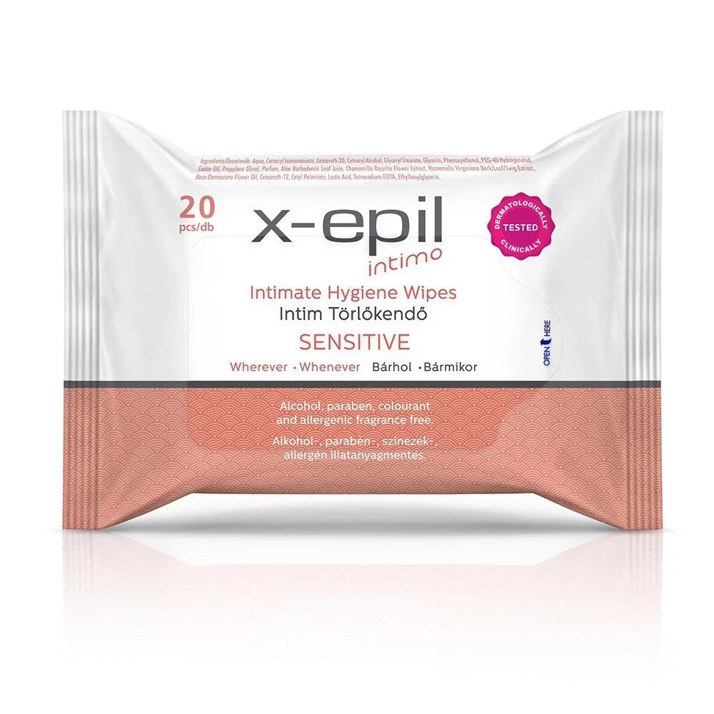 X-Epil, Intimate Hygiene Sensitive, Intimtücher, 20 stk