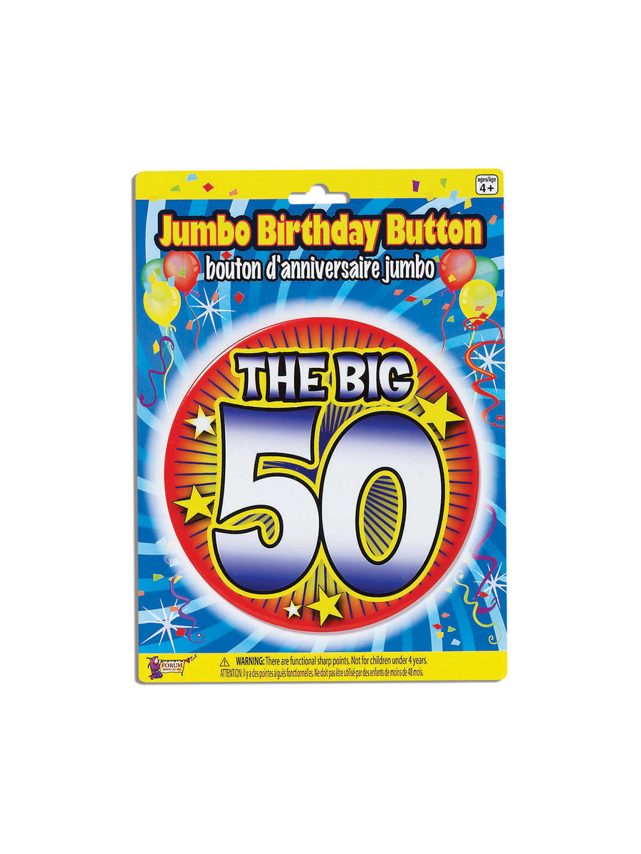 Rubies Rubies 50th Birthday Jumbo Button Pin Clothing Accessories