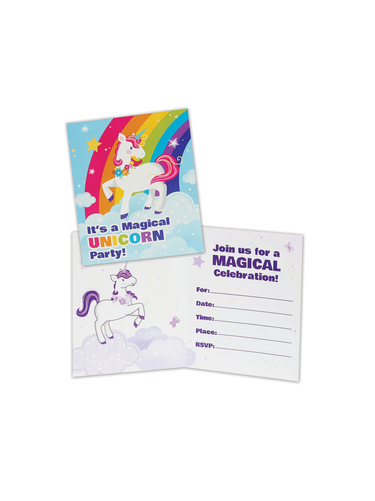 Rubies Fairytale Unicorn Invitations Party Accessories