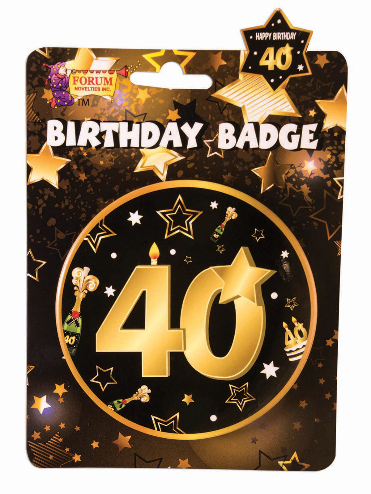 Rubies 40Th Birthday Badge Clothing Accessories