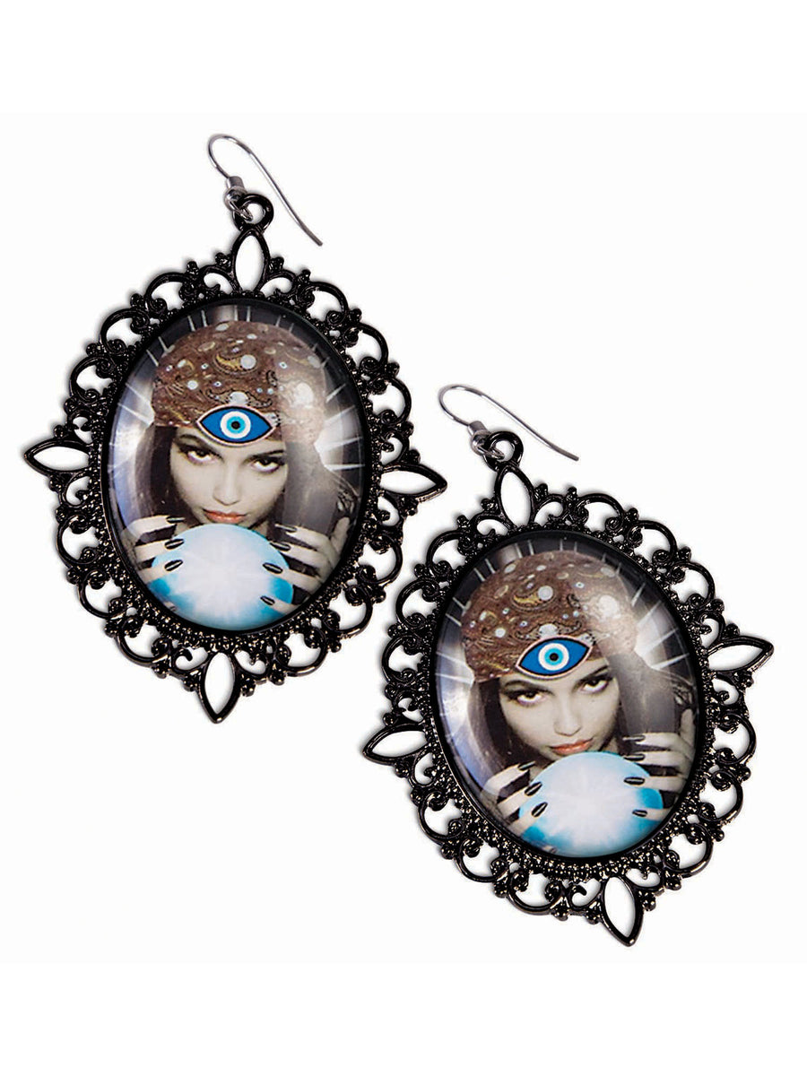 Rubies Fortune Teller Cameo Ohrringe Kostuemschmuck