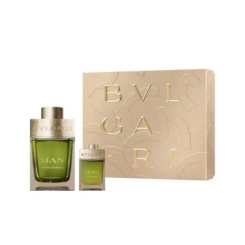 Bvlgari Man Wood Essence Eau de Parfum Geschenkset 100 ml mit 15 ml Miniatur