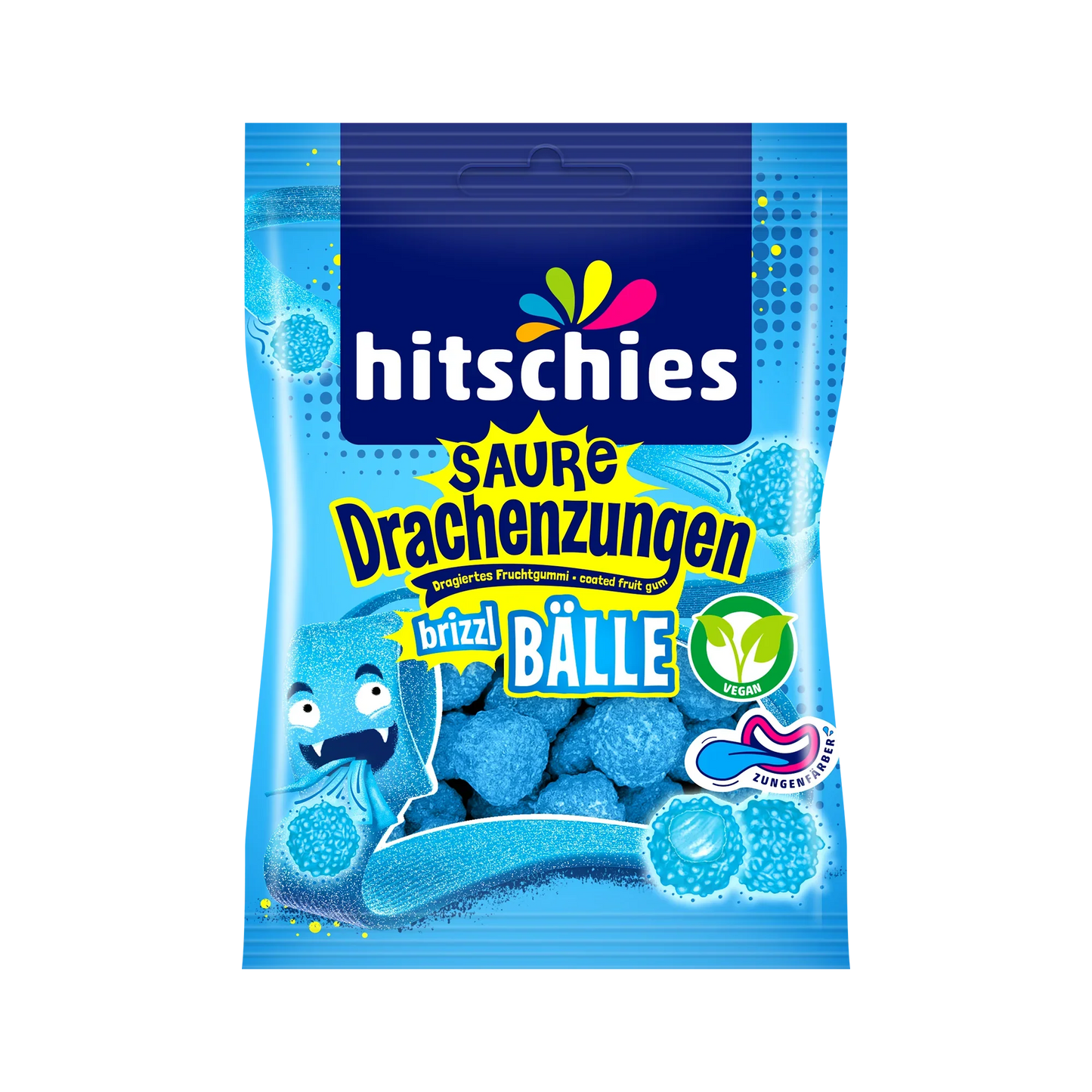 hitschies Saure Drachenzungen brizzl Bälle blau 100g