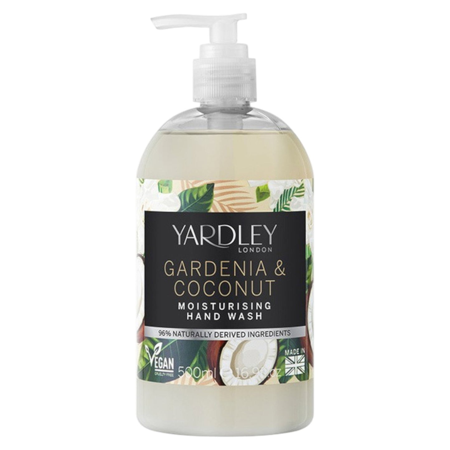 Yardley, Gardenia & Coconut Milk, Botanisch, Reinigt, Handgel, 500 ml