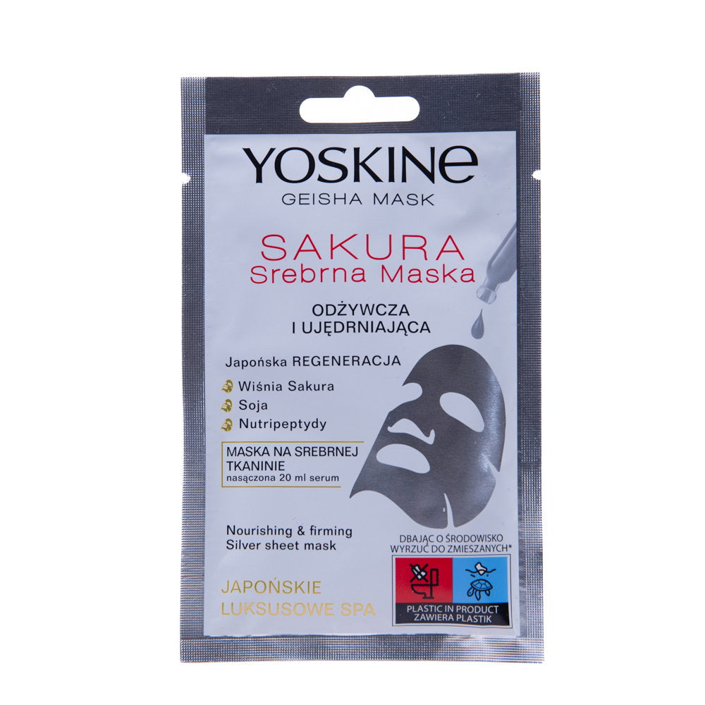 Yoskine Yoskine, Geisha Sakura, Festigung, Gesichtsmaske, Gesicht, 20 ml Regular