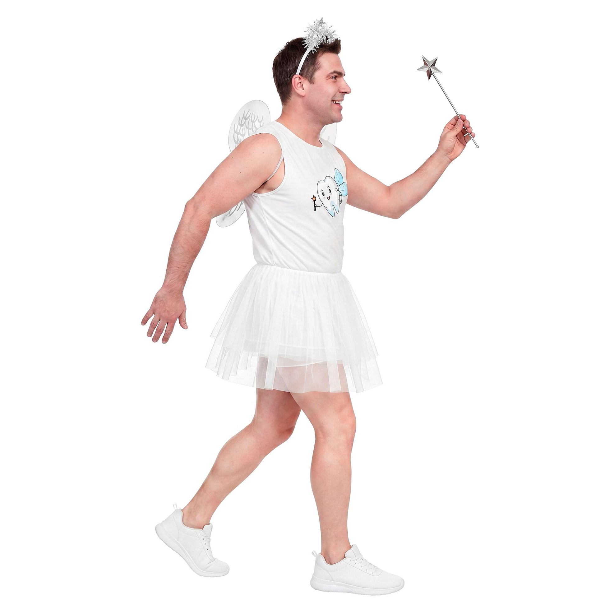 "ZAHNFEE" (Kleid mit Tutu, Fügel, Kopfschmuck) – Detailansicht