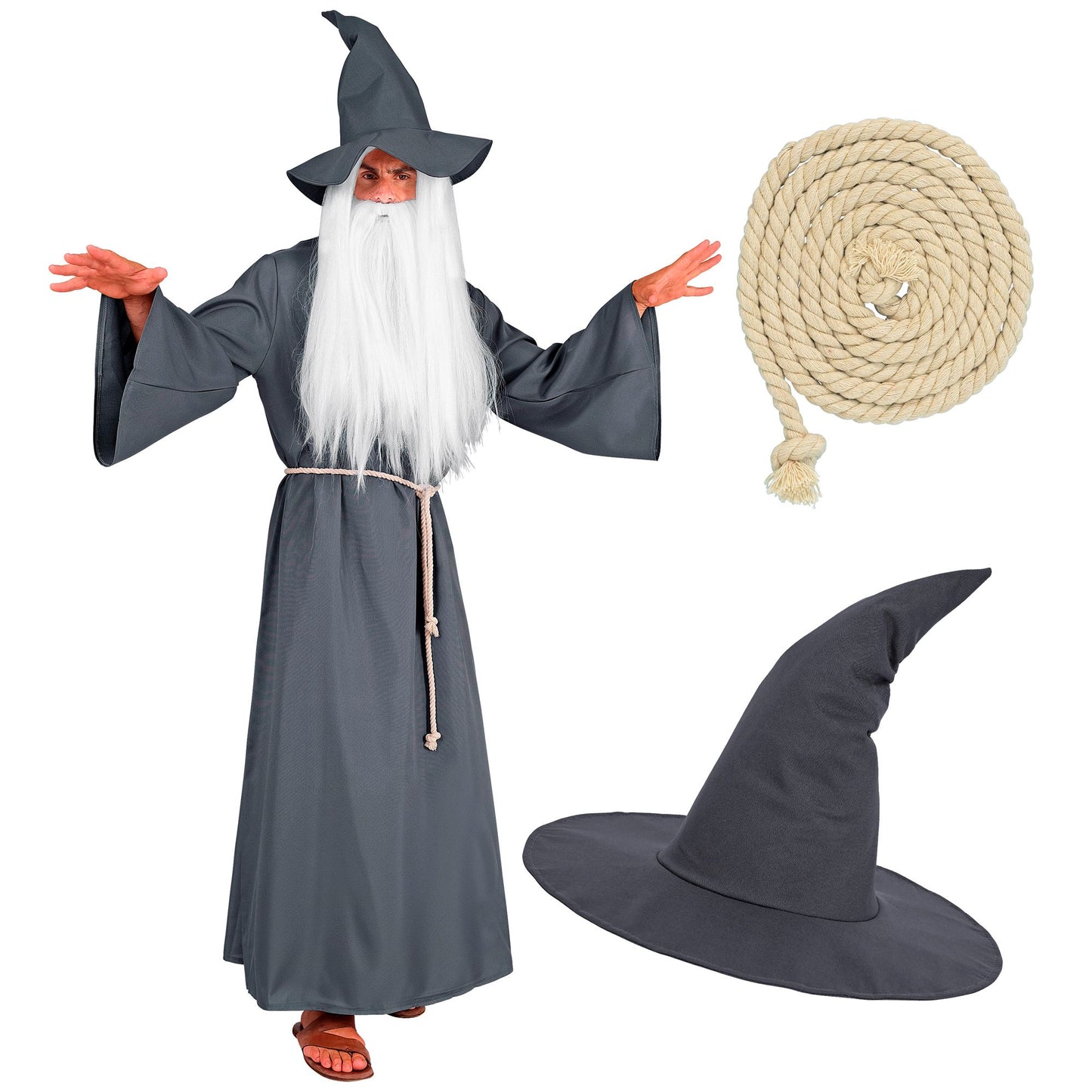 "ZAUBERER" (Robe, Gürtel, Hut) – Detailansicht