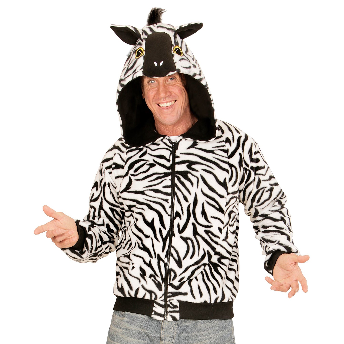 "ZEBRA" (Fleecejacke mit Kapuze) – Detailansicht