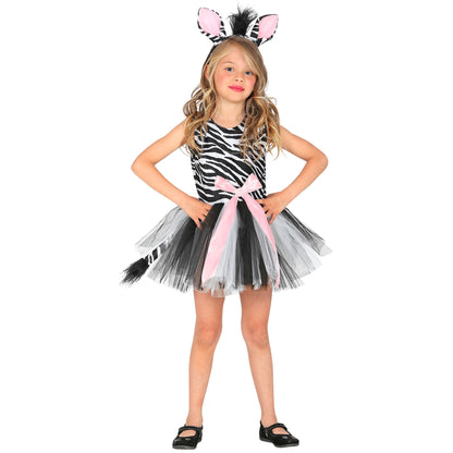"ZEBRA" (Kleid mit Tutu, Haarreif) – Vorderansicht