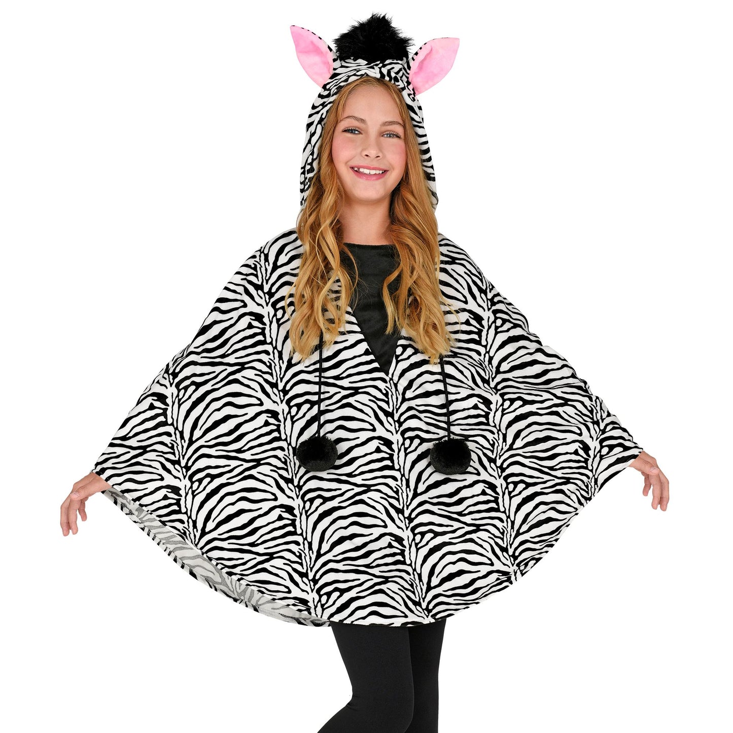 "ZEBRA" (Poncho mit Kapuze) – Vorderansicht