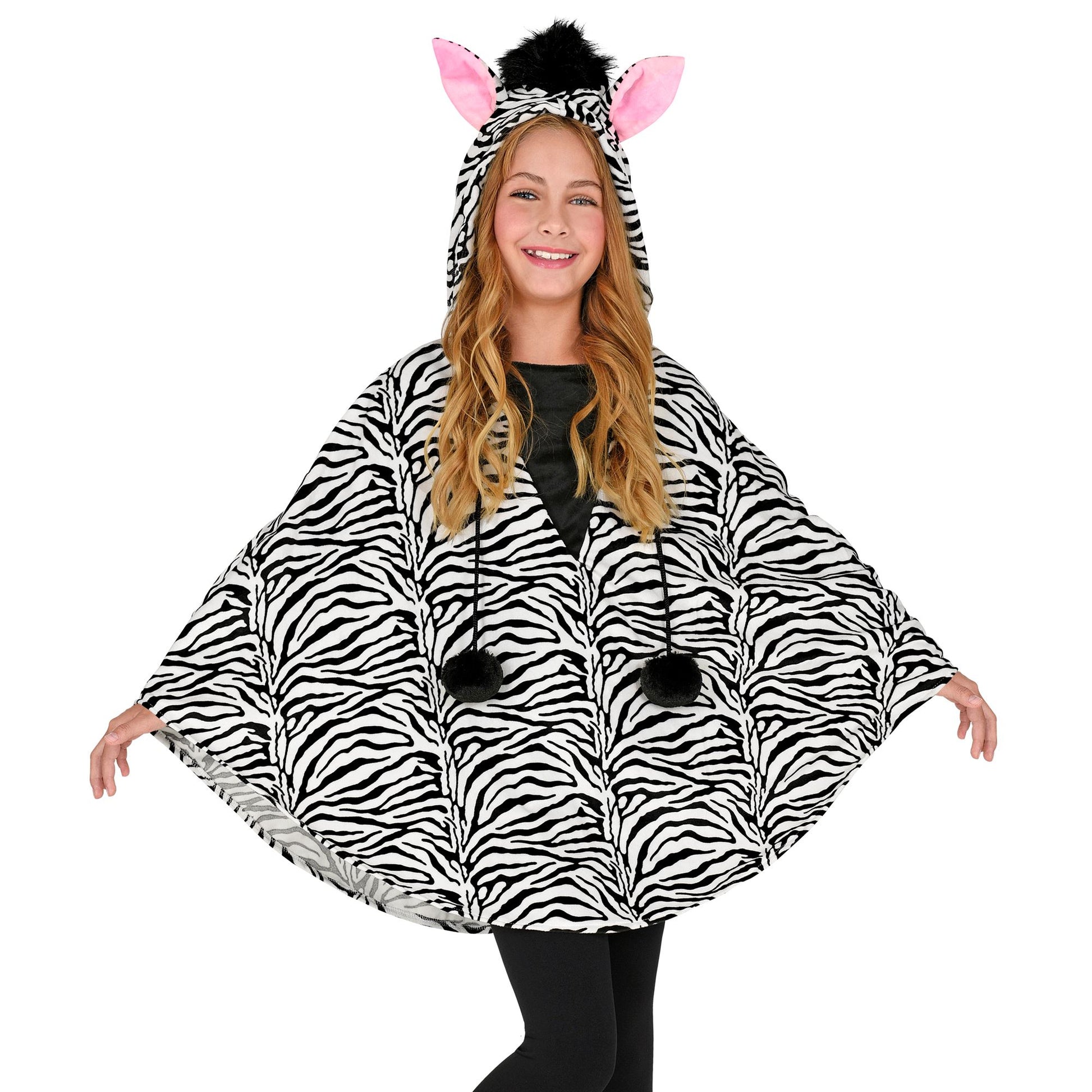 "ZEBRA" (Poncho mit Kapuze) – Vorderansicht