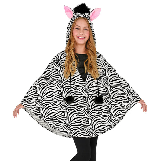 "ZEBRA" (Poncho mit Kapuze) – Vorderansicht