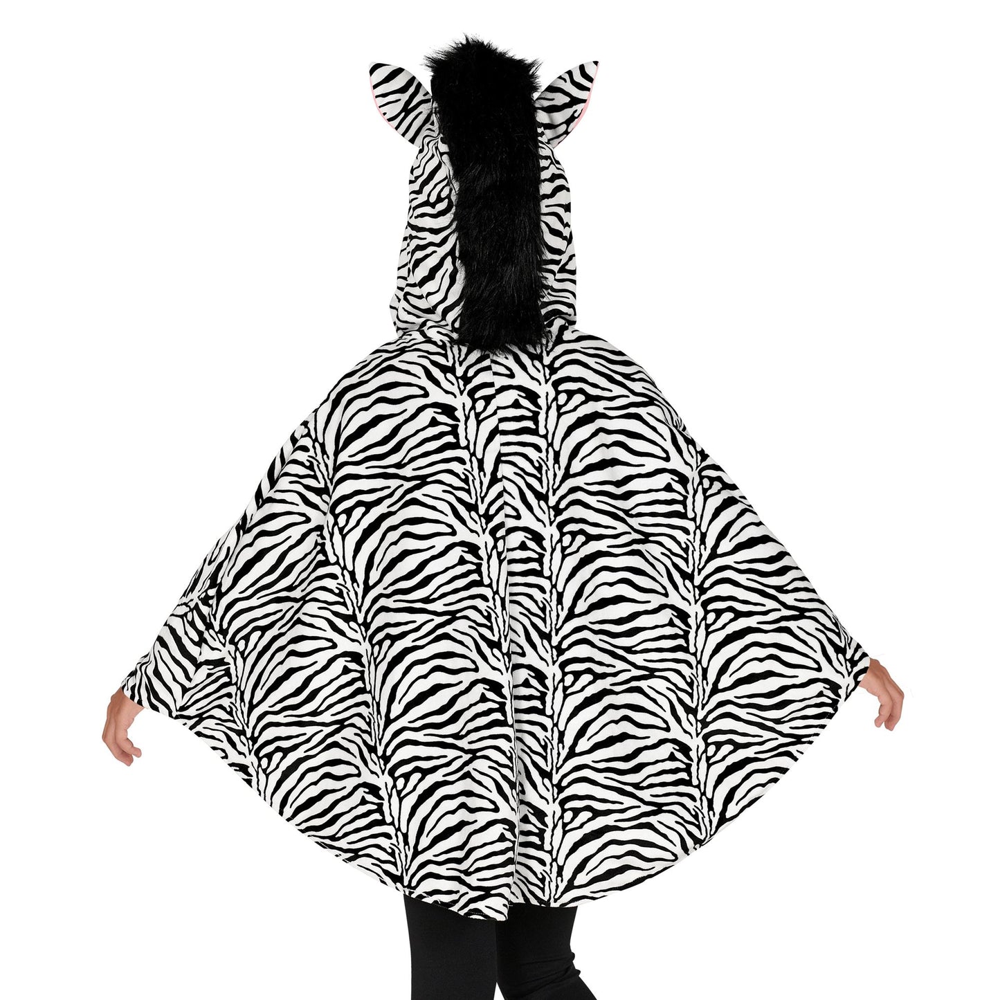 "ZEBRA" (Poncho mit Kapuze) – Detailansicht