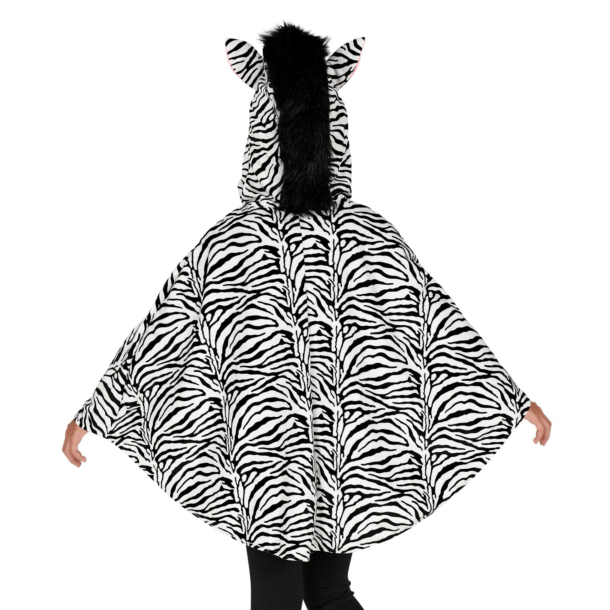 "ZEBRA" (Poncho mit Kapuze) – Detailansicht