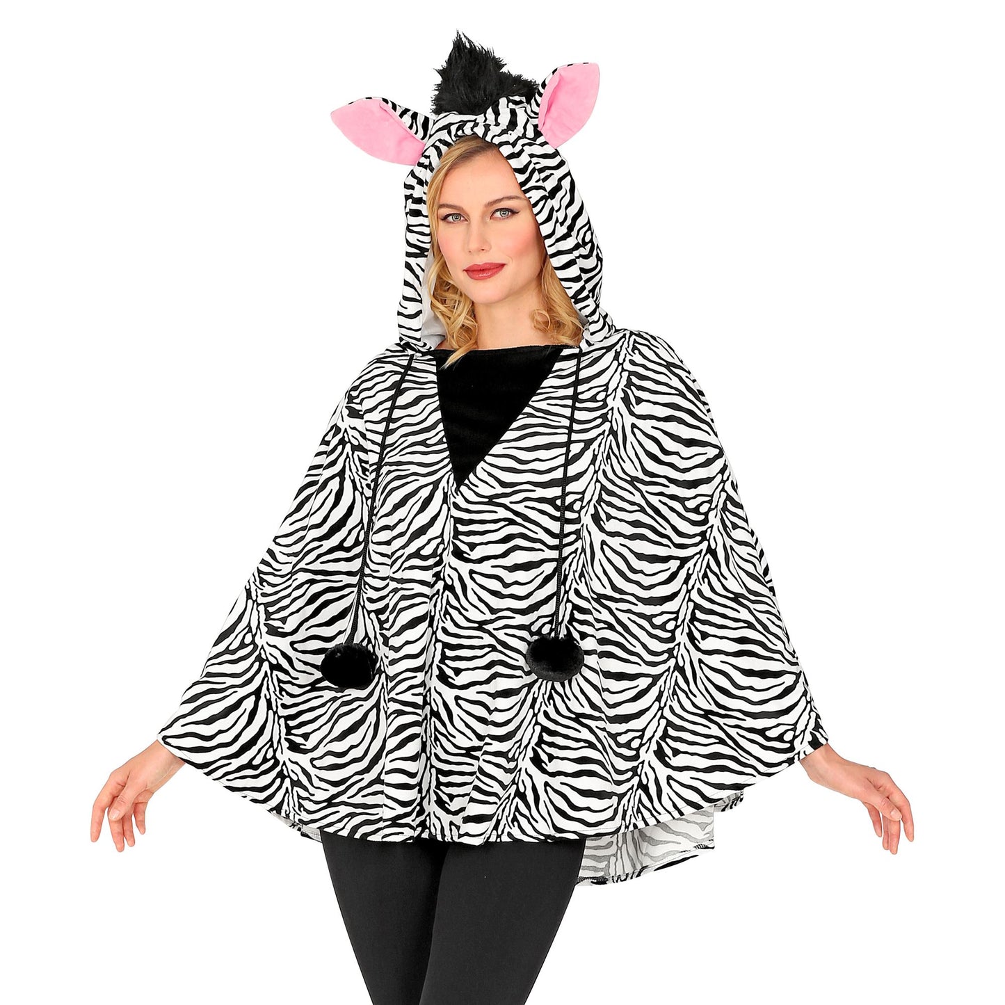 "ZEBRA" (Poncho mit Kapuze) – Vorderansicht