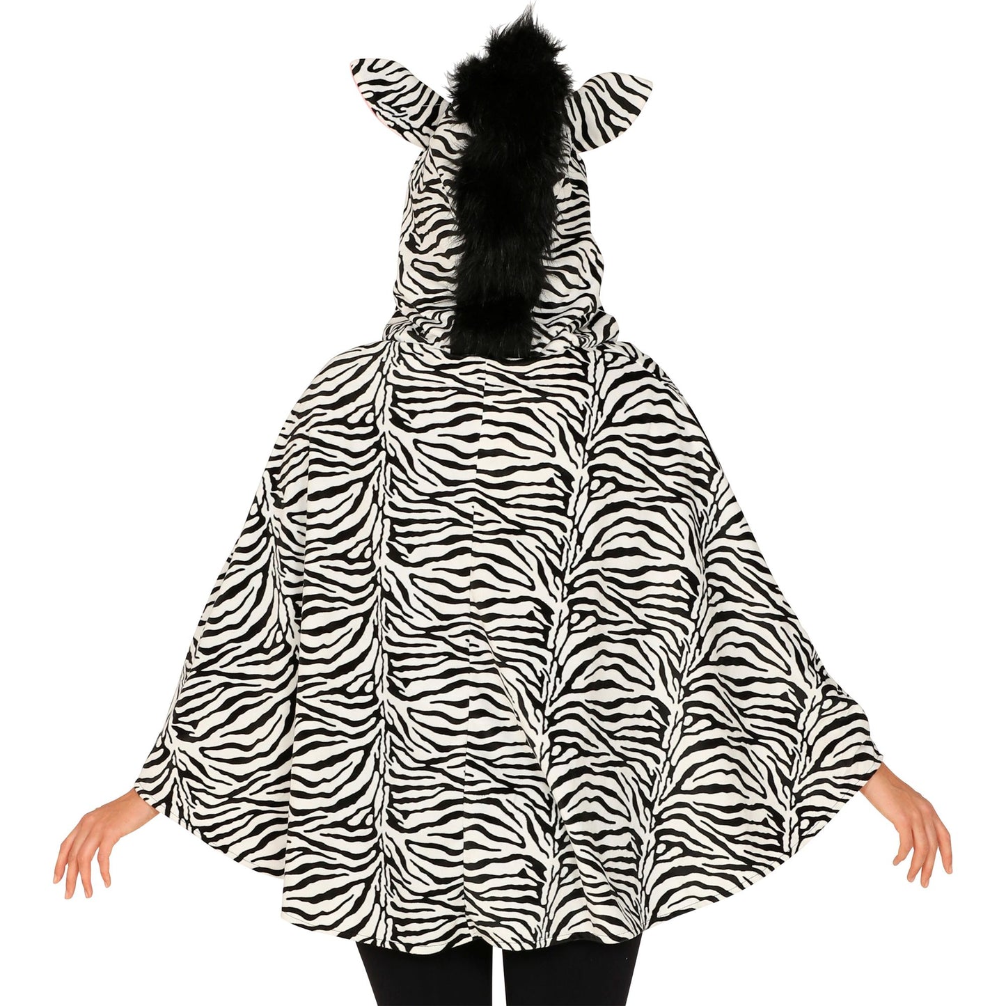 "ZEBRA" (Poncho mit Kapuze) – Detailansicht