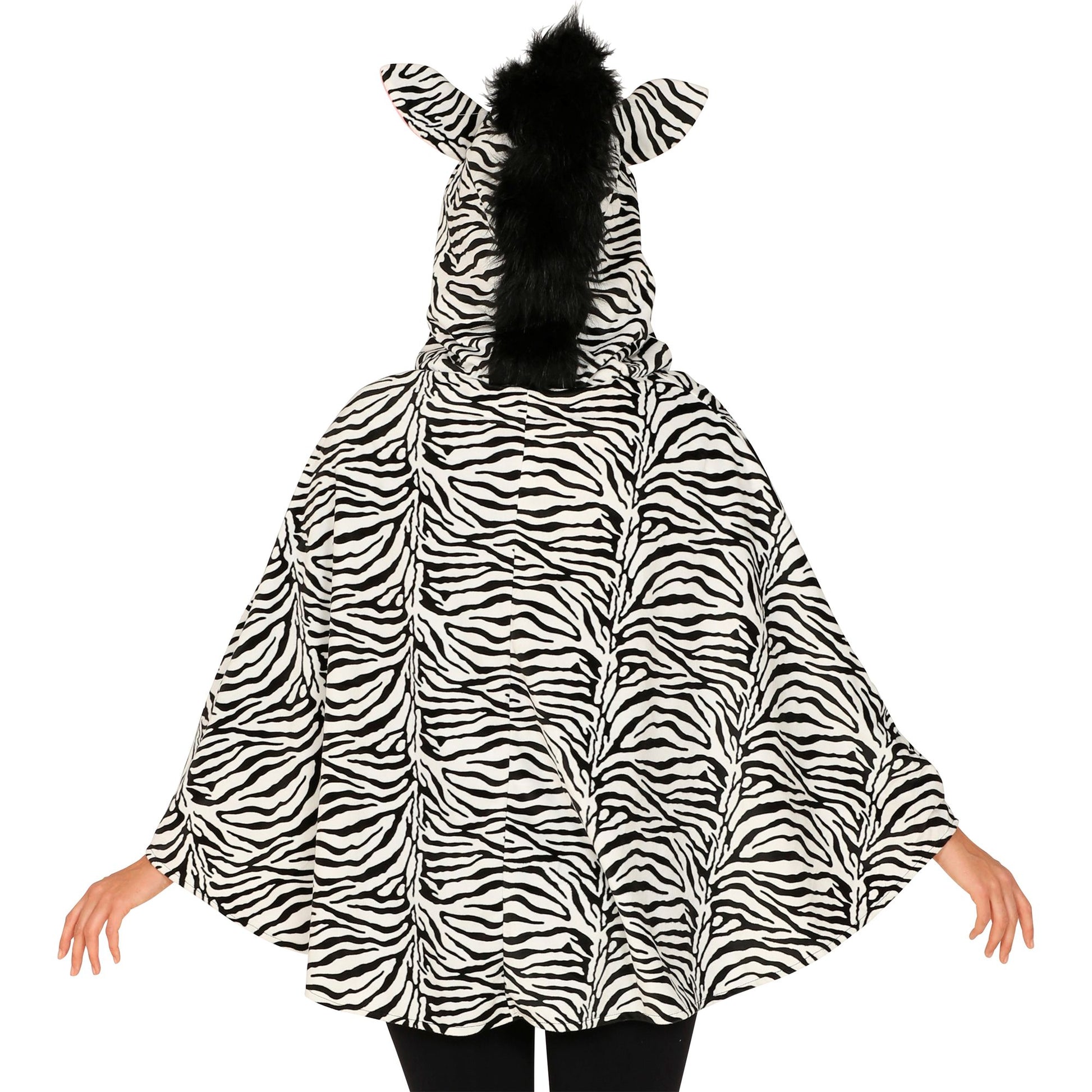 "ZEBRA" (Poncho mit Kapuze) – Detailansicht