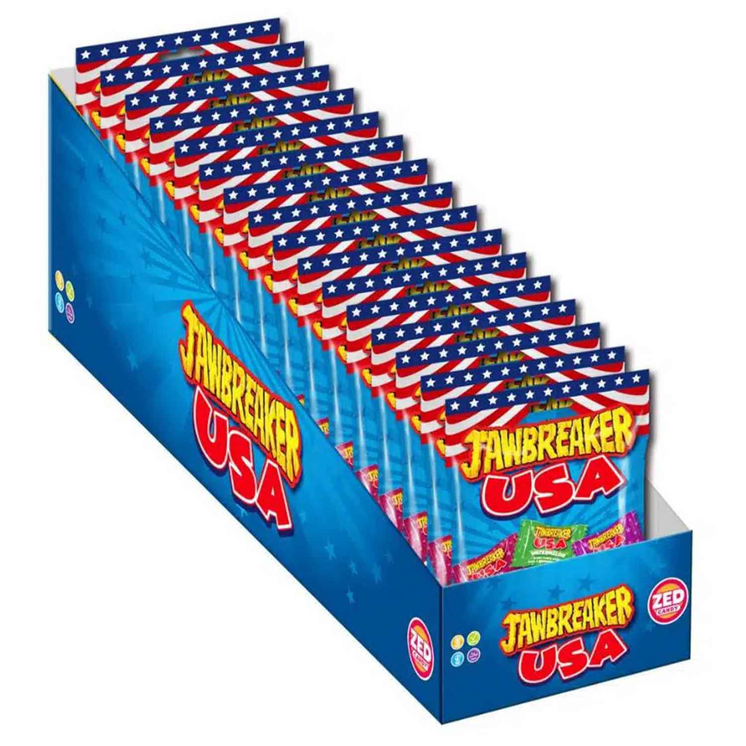 ZED Candy Jawbreaker USA 99g Harte Fruchtbonbons mit Kaugummi-Kern – Detailansicht