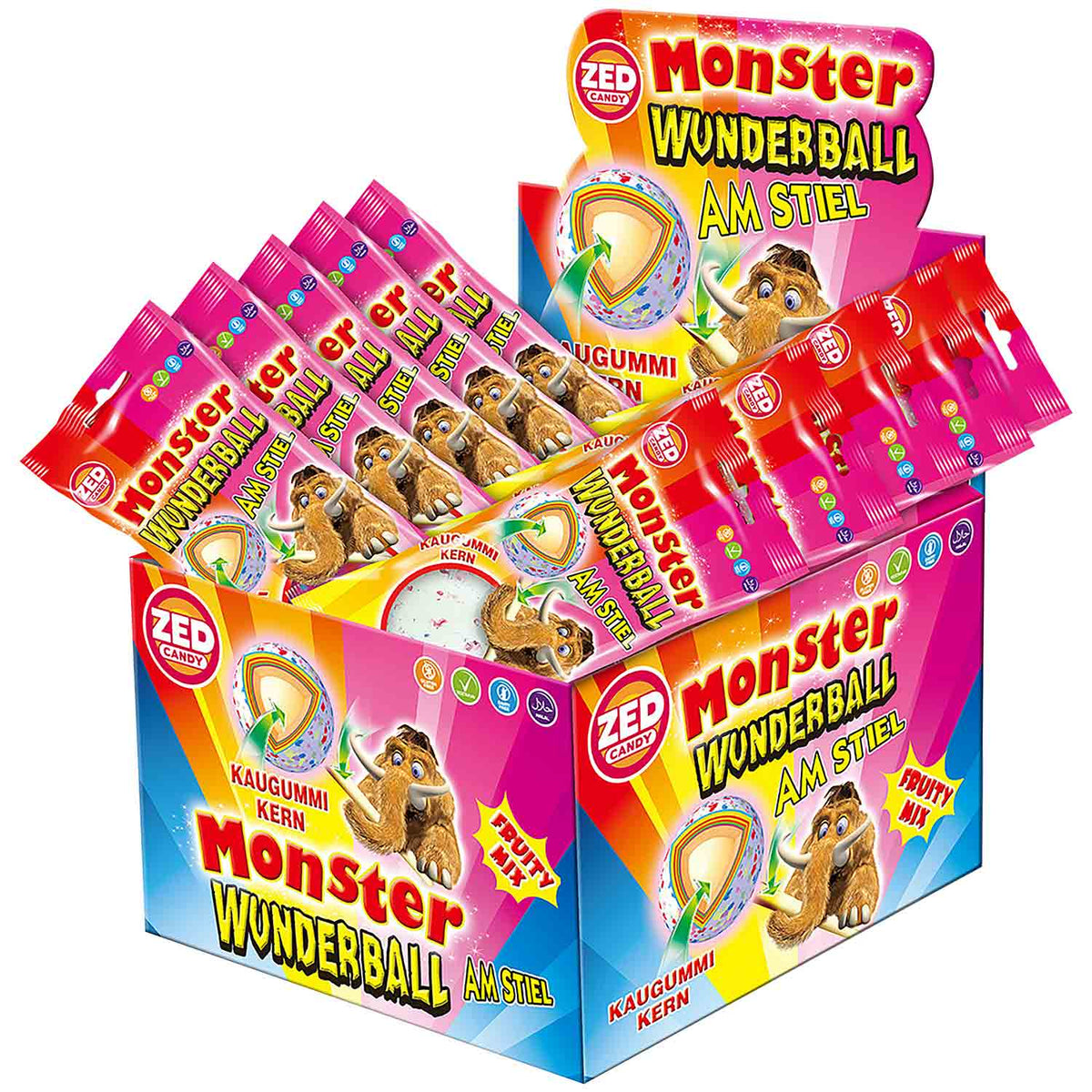 ZED Candy Monster Wunderball am Stiel Fruity Mix 60 g