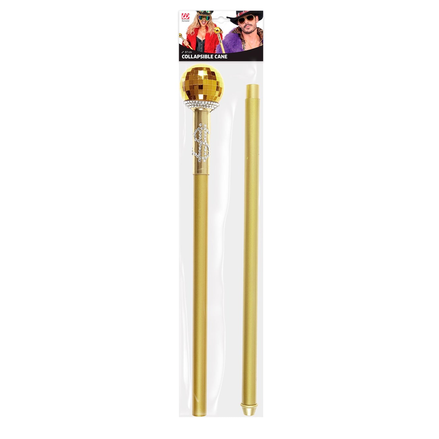 "ZERLEGBAR GOLDENER ZUHÄLTERSTAB" 87 cm – Ansicht 3
