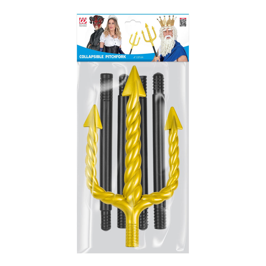 "ZERLEGBARE GOLDENE SPIRALGABEL" mit schwarzen Stab - 137 cm – Detailansicht