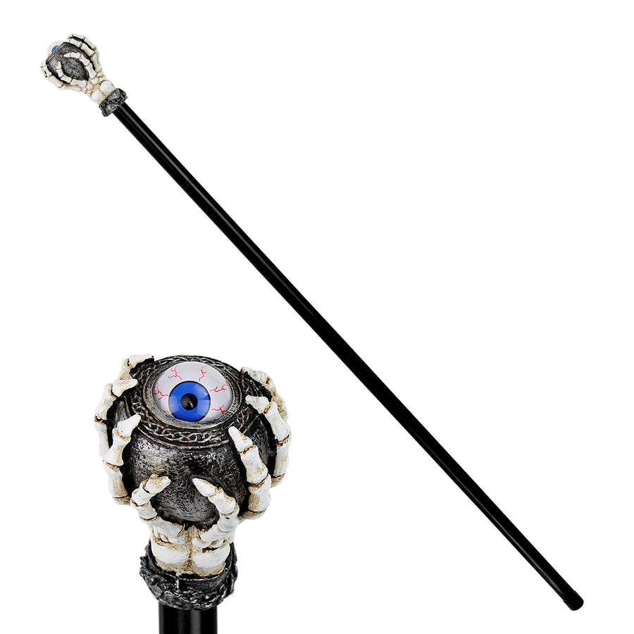 "ZERLEGBARER SKELETT STOCK MIT WACKELAUGE" 110 cm – Vorderansicht