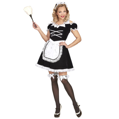 "ZIMMERMÄDCHEN" (Kleid mit Schürze, Haarreif) – Vorderansicht