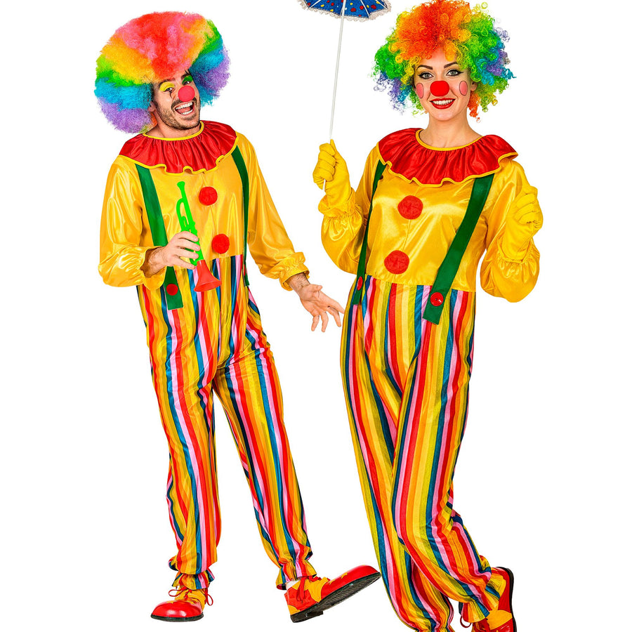 "ZIRKUS CLOWN" (Kostüm mit Kragen und Hosenträger) – Vorderansicht