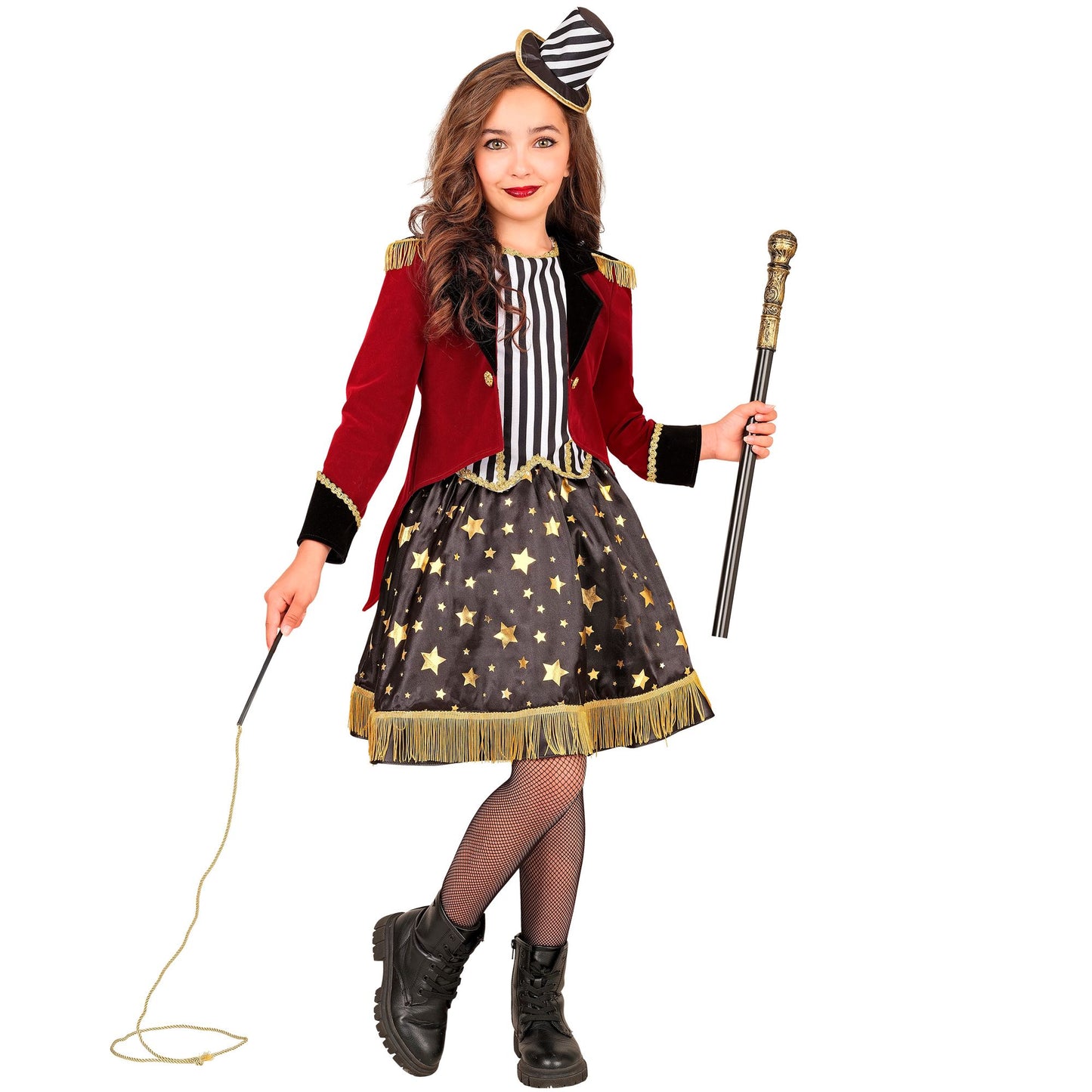 "ZIRKUS DIREKTORIN" (Kleid mit Tutu-Unterrock, Jacke, Minihut) – Vorderansicht