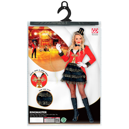 "ZIRKUSDIREKTORIN" (Frack mit Tutukleid, Halsband mit Fliege, Mini-Zylinder, Handschuhe, Peitsche) – Ansicht 5