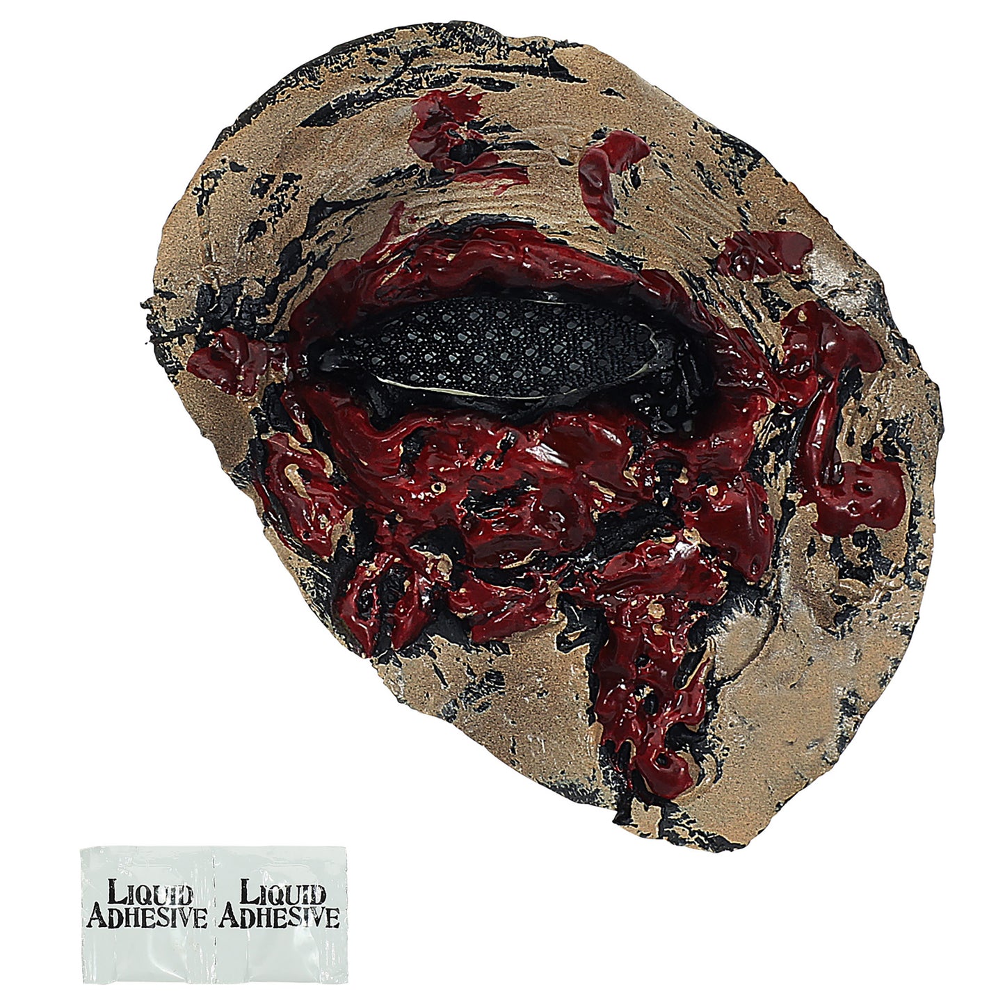 "ZOMBIE AUGE- FX LATEX PROTHESE" mit 2 St. flüssigem Latexkleber – Detailansicht