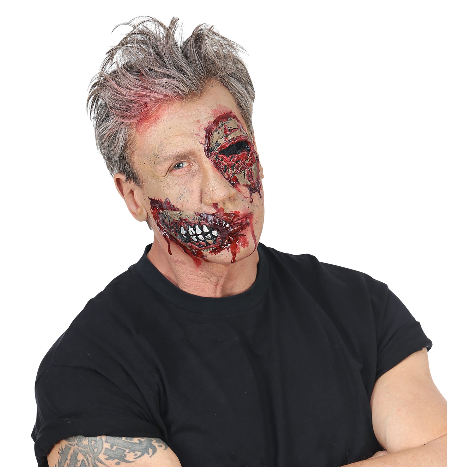 "ZOMBIE AUGE- FX LATEX PROTHESE" mit 2 St. flüssigem Latexkleber – Ansicht 4